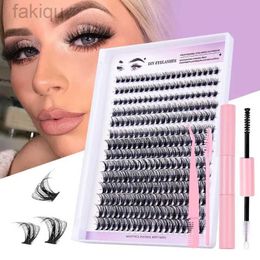 False Eyelashes 240pcs DIY eyelash extension D curly long eyelash mixed tray artificial mink eyelash cluster extension d240508