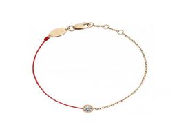 Charm Bracelets B01001B Shiny Rhinestones Crystals Zircon Redline Bracelet Red Rope Thread Braided Lucky Women Silver Color Pulse5221676