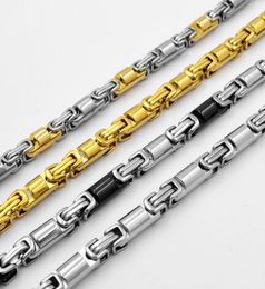 SUNNERLEES Fashion Jewellery Stainless Steel Necklace 6mm Geometric Byzantine Link Chain Silver Gold Black Men Women Gift SC136 N9033625