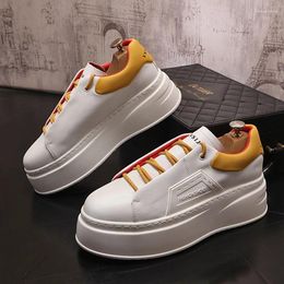 Casual Shoes Designer Men's Fashion White Mix Thick Bottom Height Increasing Male Causal Loafers Sports Walking Sneakers Zapatos Hombre
