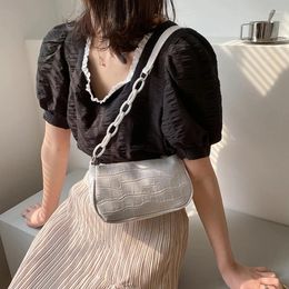 Shoulder Bags Luxury Chains Baguette Bag Women Alligator Pattern French Lady Armpit Designer Shoping Handbag Pouch