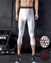 Honeycomb Padded Compression Pants Gym Leggings Men Running Tights Long Knee Support Fitness Shorts Jogging Sweatpants Sport 342220796