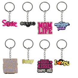 Keychains Lanyards Cartoon Text Keychain Cool For Backpacks Key Chain Party Favours Gift Kid Boy Girl Keyring Suitable Schoolbag Mini C Otzs3