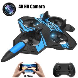 F22 RC Plane Drone 4K Professional HD Camera Aircraft Fighter Electric 2.4G Romote Control Aeroplane Toys for Children Adults 240507