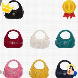Fashion Designer Bags Satin Mini Handbags Undrarm Wander Miui Hobo Clutch Holding Handbag Shoulder Bag Retro Wallet Leather Banquet Tote 0WKN