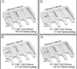 Silicone Ice Cream Molds lolly Moulds tools Popsicle Maker Cakesicle mold Pop 4 cells Food Grade2377235