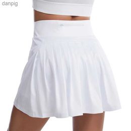 Skirts VITALIN Pleated Tennis Skirt for Women with Shorts 3 Pockets High Waist Womens Workout Running Athletic Skorts Skirts Y240508