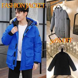 Winter Down Jacket Designers Men Puffer Jackets Hooded Thick Doudoune Goose Coats Mens Parka Winters Coat with Real Wolf Fur Size Xs-3xl9140