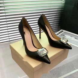 105mm stiletto pumps Large crystal decoration Bridal shoes pointed toes stiletto Heels pumps heeled women Luxury Designers dress shoe for party