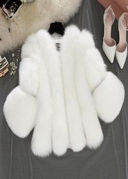 Fashion Artificial Fur Coat Women Girls 34 Sleeve Fluffy Faux Fur Short Thick Coats Jacket Furry Party Overcoat 2018 Winter7505006