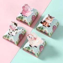 Gift Wrap 12pcs Farm Theme Paper Candy Cake Cookie Box Cartoon Animal Packaging Bag Birthday Wedding Decor Party Supplies Baby Shower