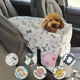 Oxford Waterproof Fashion Print Dog Car Seat Central Control Armrest Pet Booster Safety for Outdoor Travel 240508