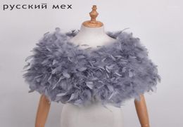 Scarves Real Ostrich Fur Shawls Elegant White Feather Coats Wedding Boleros Bridal Jackets For Evening Dresses5822971