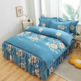 Bedding sets Bedding Set Bed Linen Cartoon Winter Thickened Velvet Four-piece Flannel Coral Polyester Bed Sheets Comforter Bedspreads J240507