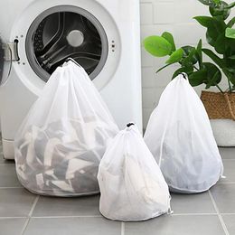 Storage Bags Large Capacity 60 80cm Drawstring Laundry Bag For Dirty Clothes Curtain Sheet Bra Socks Thicken Washing Mesh Organizer
