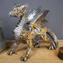 Sculptures Mechanical Collectible Regal Steampunk Dragon Statue Desktop Ornaments Home Decor Statue Dachshund rhino gorilla wolf Figurine