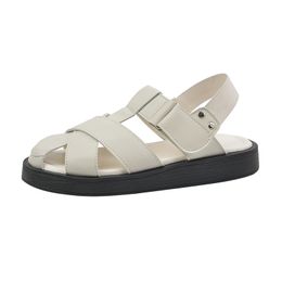 2024 Slippers sandal slides Women Beach Summer cream Flat Heel deep blue Brown White and Black sandal slipers size 36-42 Low Heel
