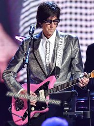 Rare Ric Ocasek Pink Jazzmaster Electric Guitar Large Block Inlay Floating Tremolo Bridge White Lollar Pickups Black Pickguard