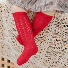 Kids Socks Baby Girls Socks Summer Breathable Mesh Cotton Princess Long Socks Tube Knee High Spanish Style Hollow Out Socks For 0-6 Yrs