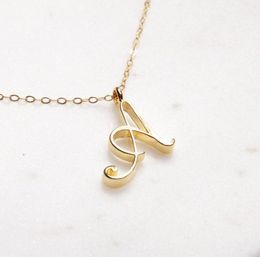 Tiny Swirl Initial Alphabet Letter Necklace All 26 English Gold AT Cursive Luxury Monogram Name Letters Word Chain Necklaces for 3731733