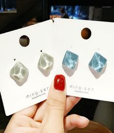 Stud Square Resin Women Earrings Korean Cute Candy Colour Chic Earing Fashion Jewellery Girls Accesorios Pendientes Mujer Moda 202118063279