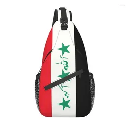Backpack Iraq Flag Country Shape Crossbody Sling Men Custom Iraqi Patriotic Gift Chest Shoulder Bag For Travel Hiking Daypack