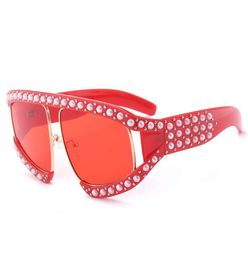 2019 oversized pearl half frame sunglasses womenVintage big brand designer fashion ladies sun glasses for female clear gradient sh5717915