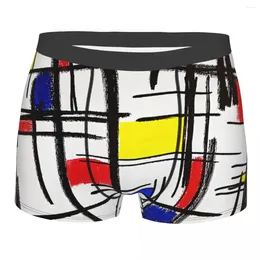 Underpants Mondrian Minimalist De Stijl Modern Art Man's Boxer Briefs Highly Breathable Top Quality Print Shorts Birthday Gifts