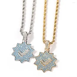 Pendant Necklaces Hip Hop CZ Stone Paved Bling Out Star Pendants For Men Rapper Jewellery Drop