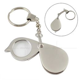 15X Foldable Magnifier With Keychain Jewelry Loupe Handheld Reading Magnifying Glass Lens Waterproof Magnifying Pocket Tool