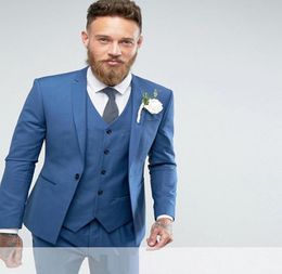 Skinny Wedding Suit Blue England Suits Groom Tuxedos light Blue Man Blazer Groomsman Suit Custom Made Man Suit jacketpantsvest9399137