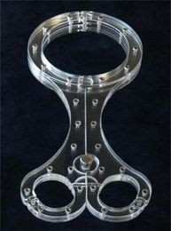 Bdsm sex toys Ancient Chinese instruments of torture Transparent Crystal Neck Handcuff Restraint Bondage Yoke1675432