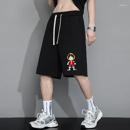 Men's Shorts 2024Summer Trendy M-7XLPlus Size Japanese Anime Luffy Boys Hip Hop Fifth Pants Loose Breathable