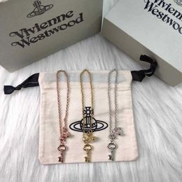 Designer Westwood Eunice series key Saturn bracelet womens light luxury style collarbone chain high version