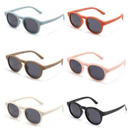 Sunglasses Children Cute Solid Color Silicone Sunglasses Boys Girls Outdoor Sun Protection UV400 Sunglasses Kids Eye Protection Glasses