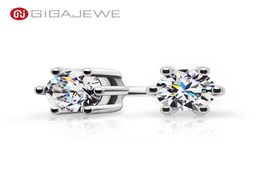 Fine Jewelry Stud GIGAJEWE Moissanite Total 02ct 3mm Round Cut VVS1 925 Silver Earrings Diamond Test Passed Fashion Love Token Wo3342922