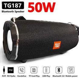 Portable Speakers Cell Phone Speakers TG187 50W high-power caixa de som Bluetooth speaker waterproof Portabum PC speaker subwoofer music Centre WX