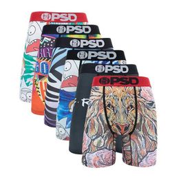 Underpants 6Pcs Fashion Printed Men Underwear Boxer Cueca Male Lingerie Panties Men Underpants Boxershorts Sexy Mens Boxer Briefs S-XXL Y240507