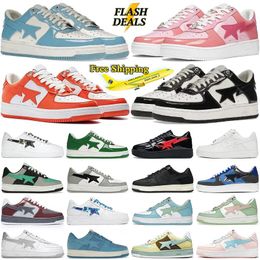2024 New Product bapestass Designer for mens womes sta Casual Shoes Shark Star SK8 patent leather Black White Blue Men Women free shipping Sports Sneakers Trainers