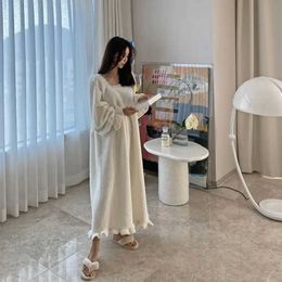 Women's Sleep Lounge Nightgowns Women Leisure Solid Sweet Princess Style Ulzzang Lace Solid Chic Sleepshirts Lovely Soft Home Wear Nighty