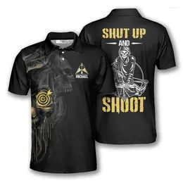 Men's Polos Personalized Name Archery Club 3D Print Polo Shirts For Men Clothes Fashion Sport Team Jersey Casual Male Short Sleeve Tops