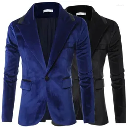 Men's Suits Men Fashion Wedding Suit Slim Fit Button Up Long Sleeve Jacket Oversize Xxxl Male Tops Blue Velvet Formal Dress Blazer Boys
