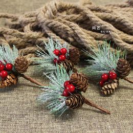 Christmas Decorations Mini Tree Decoration Imitation Flower Ornament Snow Powder Snowflake Pine Needle