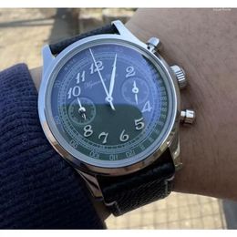 Wristwatches Mysterious Code Japan Vk64 Quartz Aviation Timing 316L Stainless Steel Domed Saphire Formal Watch Reloj Hombre Drop