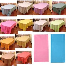 Disposable Dinnerware Plastic disposable solid color party tablecloth birthday rectangular decorative and environmentally friendly Q240507