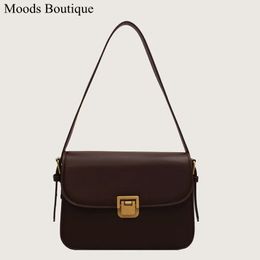 MOODS Retro Shoulder Bags For Women Designer Bag Luxury Crossbody Dual Straps Messenger Quality Mini Briefcase 240429