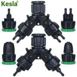 Kits KESLA Gardens Tap Hose Splitter Adapter Connector 1/2'' 3/4'' to 1/4'' 3/8'' 1/2'' 16mm 8/11mm Pipe Barb 2Way 4Way Tubing Tool