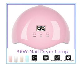 36W USB LED UV Nail Gel Curing Lamp Light Manicure Polish Dryer Nail Potherapy Machine Pink Art Tool5835088