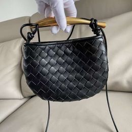 Stores are 85% off Leather Versatile Bag Woven Womens Advanced Handbag One Shoulder DumplingBIKF