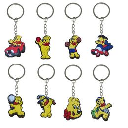 Keychains Lanyards Yellow Bear Ii Keychain Key Ring For Men Cool Colorf Character With Wristlet Keyring Suitable Schoolbag Kids Party Otunj